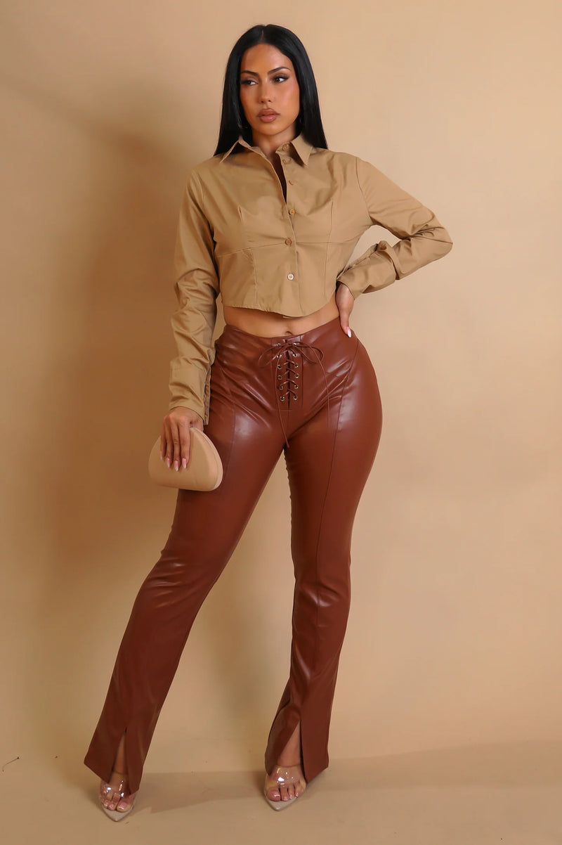 Snatched Leather Jeans