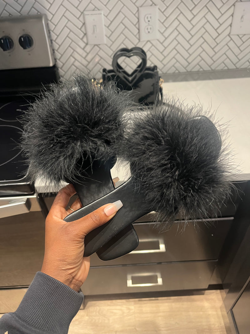 Fur Slides Black