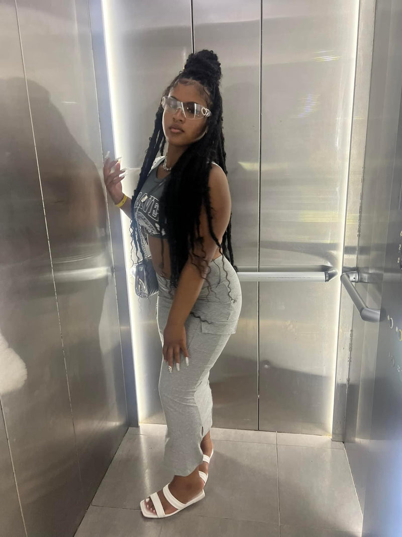 Cargo Skirt w/ Lace Top