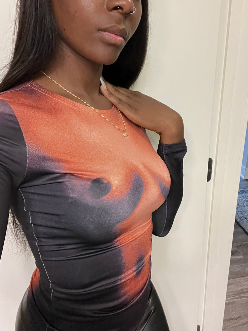 Orange Blush Bodycon Top