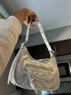 Sparkle in silver purse