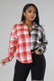 Playing Both Sides Plaid Top